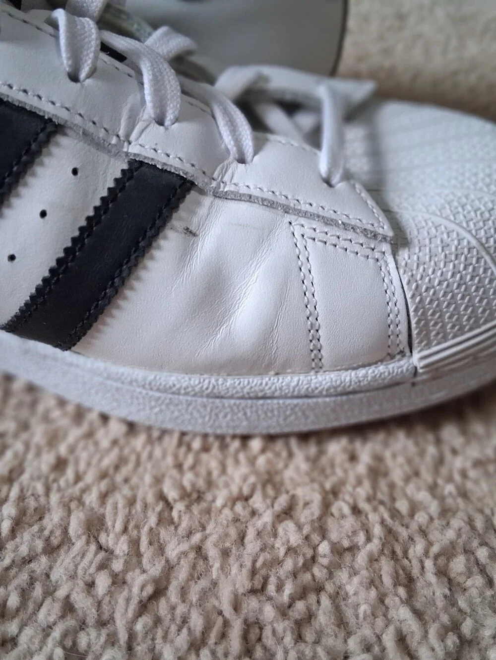 Adidas Superstar Shoes Mens 11 White Black Stripe Low Top Athletic Casual
